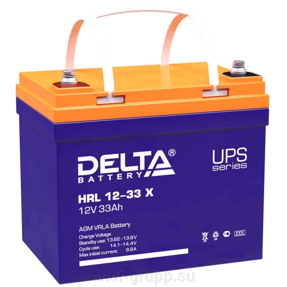 Аккумуляторная батарея Delta HRL 12-33 X  (12V/33Ah) от компании Производственная компания «АНДИ Групп» - фото 1