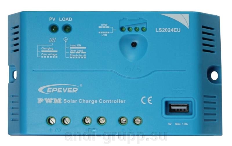 Контроллер заряда Epever PWM 20 А, 12/24 В, USB,, производства EPSolar (Epever) от компании Производственная компания «АНДИ Групп» - фото 1