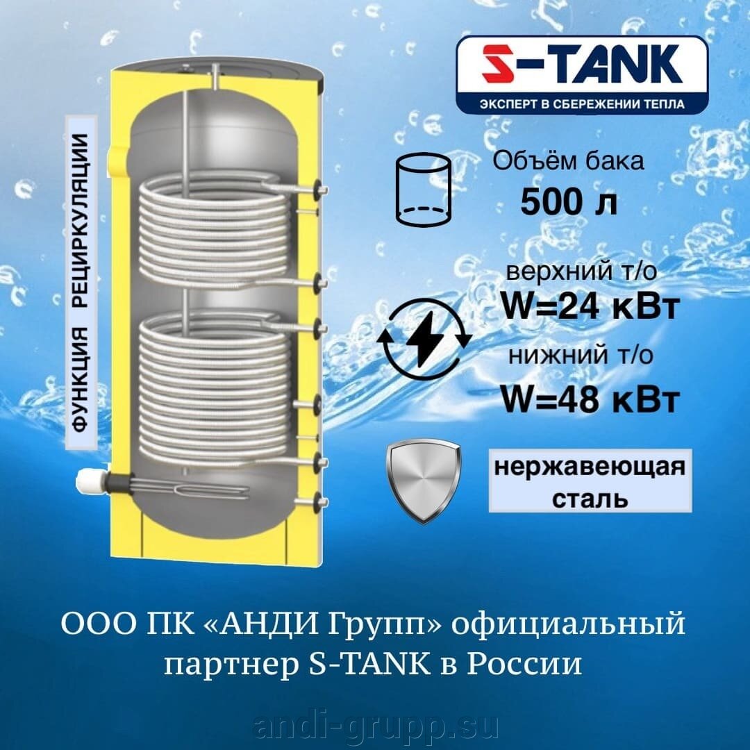 Бойлер косвенного нагрева S-Tank Solar SS DUO 500 литров