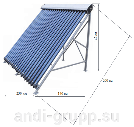 Размеры солнечного коллектора SCH-30