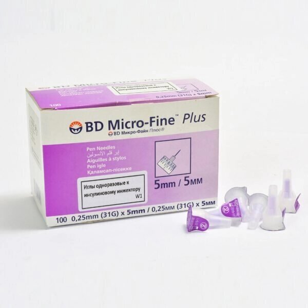 Иглы одноразовые к инсулиновому инжектору BD Micro-Fine Plus (Микро-файн Плюс) 31G (0,25 х 5,0мм) уп-ка 100 шт. от компании ООО «ПРОФМЕДТОРГ» - фото 1