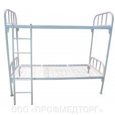 Кровать металлическая двухъярусная КОМ 01-2 от компании ООО «ПРОФМЕДТОРГ» - фото 1