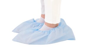 Бахилы низкие (на размер обуви 38-46), Спанбонд пл. 20 г/м², голубые, стерильные