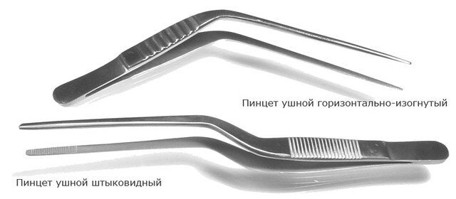 Пинцет ушной штыковидный, горизонтально-изогнутый от компании ООО «ПРОФМЕДТОРГ» - фото 1