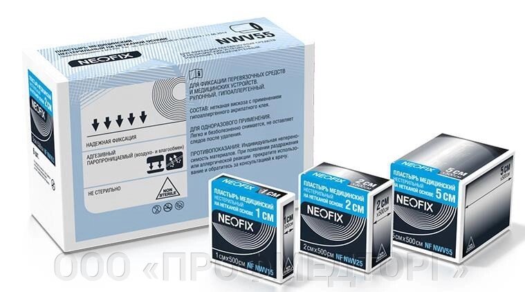 Пластырь медицинский NEOFIX NWV на нетканой основе размер 1X500см от компании ООО «ПРОФМЕДТОРГ» - фото 1