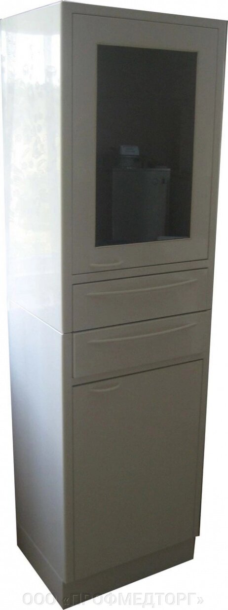 Шкаф-стойка СЕ 207 со стеклянной и металлической дверями и двумя ящиками от компании ООО «ПРОФМЕДТОРГ» - фото 1