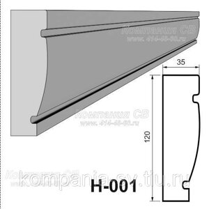 Наличники фасада фасадный декор лепнина из пенопласта (пенополистирола) Н-001
