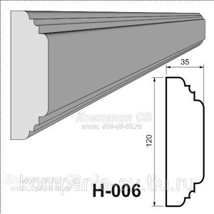 Наличники фасада фасадный декор лепнина из пенопласта (пенополистирола) Н-006