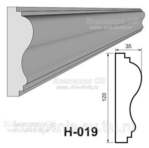 Наличники фасада фасадный декор лепнина из пенопласта (пенополистирола) Н-019