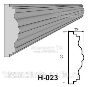 Наличники фасада фасадный декор лепнина из пенопласта (пенополистирола) Н-023