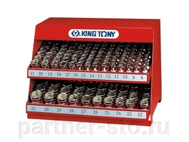 4572SR KING TONY Стенд с торцевыми головками 1/2", 5/16"-1&1/4", серия 4335S, 136 предметов от компании Партнёр-СТО - оборудование и инструмент для автосервиса и шиномонтажа. - фото 1