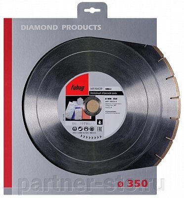58222-6 FUBAG Алмазный отрезной диск MH-I /плитка/сегмент._ диам. 350/30-25.4 мм по мрамору от компании Партнёр-СТО - оборудование и инструмент для автосервиса и шиномонтажа. - фото 1