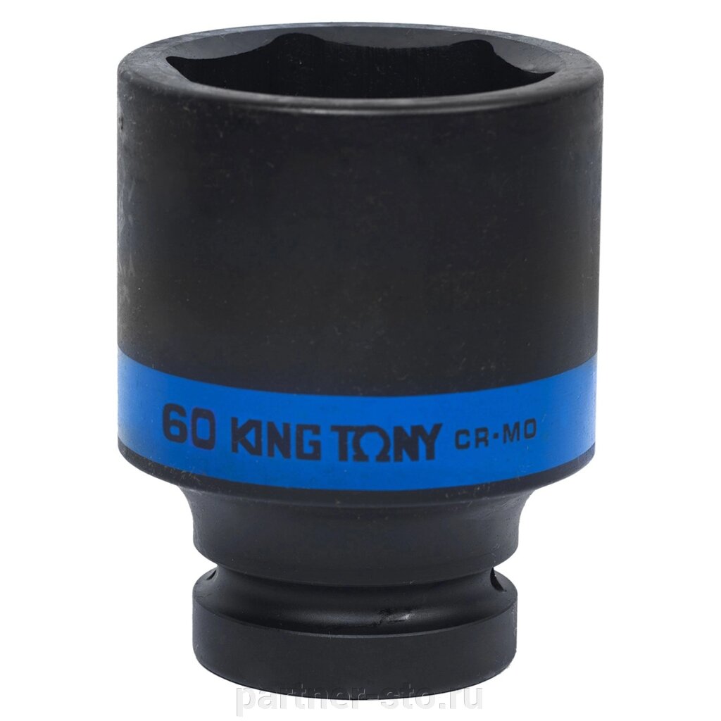 843560M KING TONY Головка торцевая ударная глубокая шестигранная 1", 60 мм от компании Партнёр-СТО - оборудование и инструмент для автосервиса и шиномонтажа. - фото 1