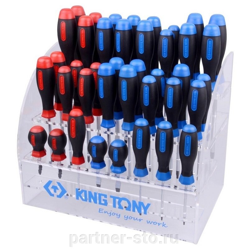 87104 KING TONY Подставка для отверток на 40 предметов от компании Партнёр-СТО - оборудование и инструмент для автосервиса и шиномонтажа. - фото 1
