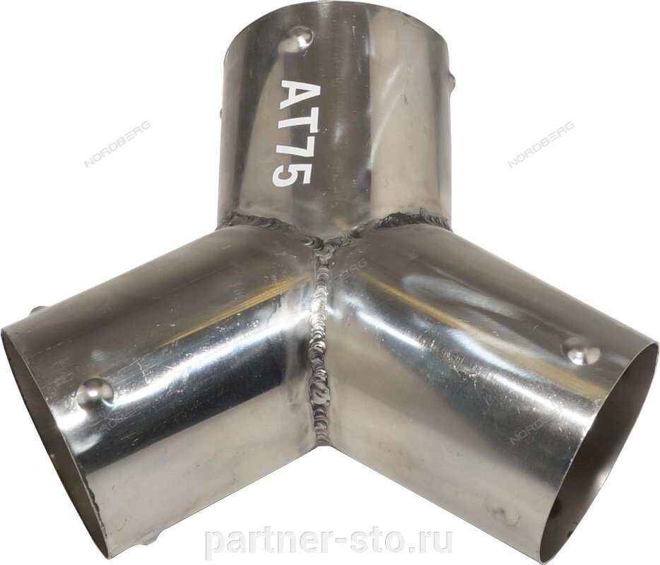 AT75 NORDBERG Насадка металлическая Y-образная для шланга D=75 мм от компании Партнёр-СТО - оборудование и инструмент для автосервиса и шиномонтажа. - фото 1