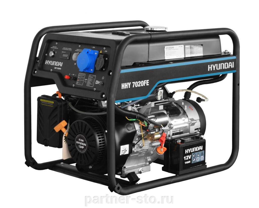 Бензиновый генератор HYUNDAI HHY 7020FE от компании Партнёр-СТО - оборудование и инструмент для автосервиса и шиномонтажа. - фото 1