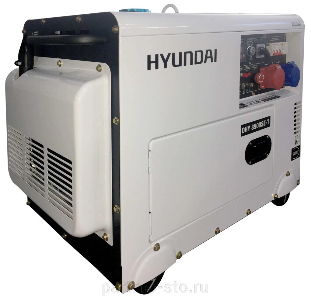Дизельный генератор Hyundai DHY 8500 SE-T от компании Партнёр-СТО - оборудование и инструмент для автосервиса и шиномонтажа. - фото 1