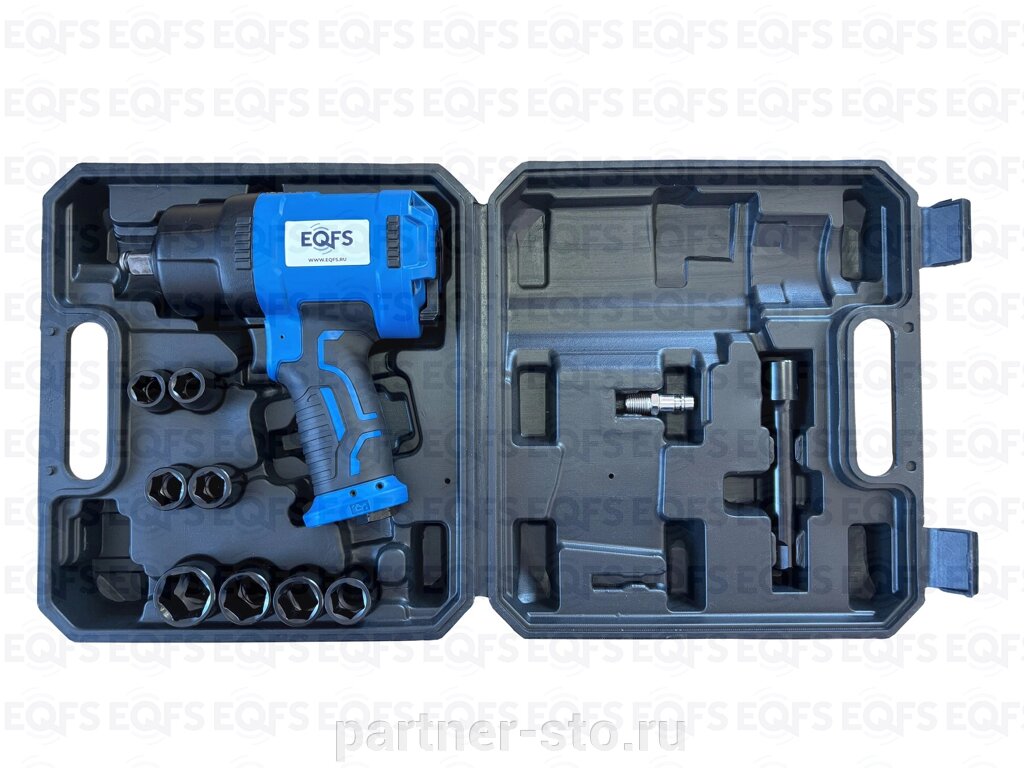 ES-7125K Пневмогайковерт 1/2" 1560Нм + набор головок от компании Партнёр-СТО - оборудование и инструмент для автосервиса и шиномонтажа. - фото 1