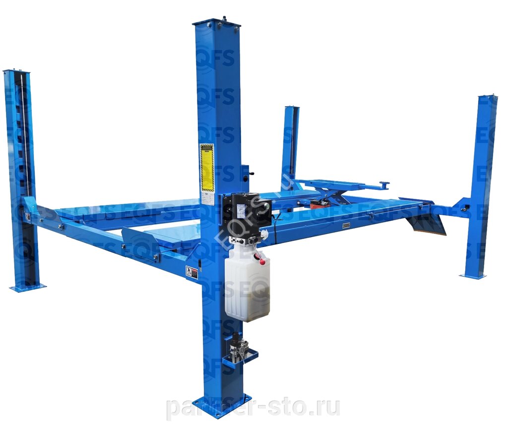 ES4D-S EQFS Подъемник четырехстоечный для сход-развала г/п 4 т, эл/гидр. 380V (к-т) с ручной траверсой от компании Партнёр-СТО - оборудование и инструмент для автосервиса и шиномонтажа. - фото 1