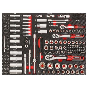 EVERFORCE EF-21052 Набор инструментов 165пр (1/4"4-14мм,3/8"10-19мм;1/2"10-32мм),в ложементе