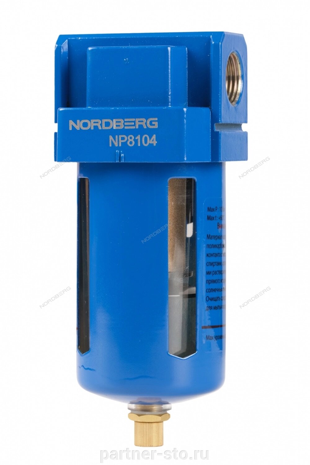 Фильтр воздушный, 1/2", 4000 л/мин NORDBERG NP8104 от компании Партнёр-СТО - оборудование и инструмент для автосервиса и шиномонтажа. - фото 1
