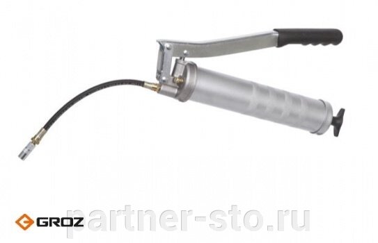 GR42745 GROZ Шприц для масла и негустых смазок гибким шлангом и насадкой от компании Партнёр-СТО - оборудование и инструмент для автосервиса и шиномонтажа. - фото 1