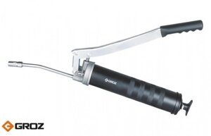 GR42788 GROZ Шприц рычажный для смазки профессиональный со стальной трубкой и насадкой