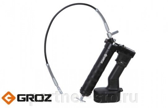 GR47201 GROZ Шприц для смазки электрический с аккумулятором 19,2V от компании Партнёр-СТО - оборудование и инструмент для автосервиса и шиномонтажа. - фото 1