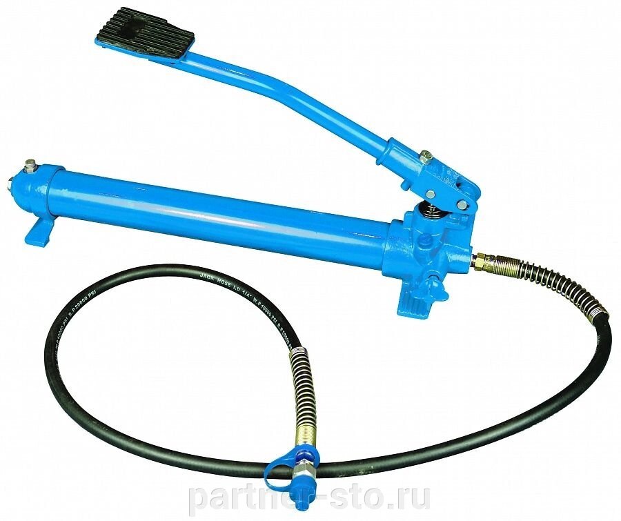 HM3403 Станкоимпорт гидравлический насос с ножным приводом, синий от компании Партнёр-СТО - оборудование и инструмент для автосервиса и шиномонтажа. - фото 1