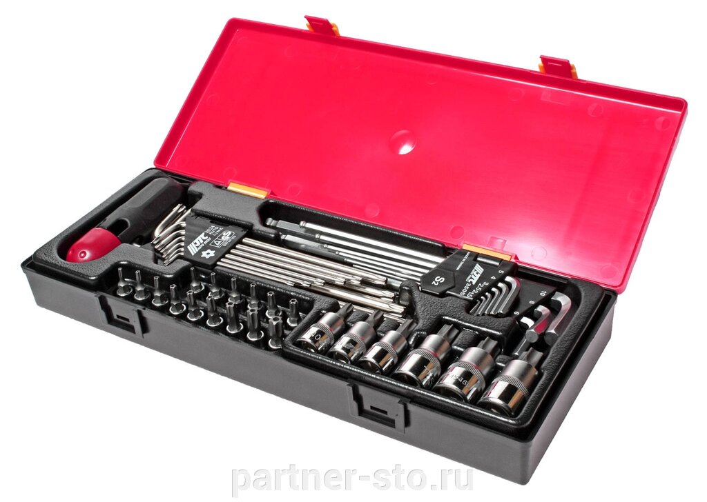 JTC-K1401 Набор инструментов 40 предметов TORX, HEX (ключи, головки) в кейсе от компании Партнёр-СТО - оборудование и инструмент для автосервиса и шиномонтажа. - фото 1