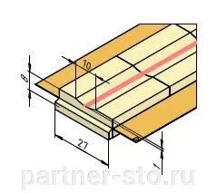 Керамическая подкладка прямоугольная КЕДР КП-10К (ширина 27 мм, канавка 10 мм скругленная, длина 600 мм) от компании Партнёр-СТО - оборудование и инструмент для автосервиса и шиномонтажа. - фото 1