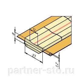 Керамическая подкладка трапециевидная КЕДР КП-12К (ширина 27 мм, канавка 12 мм скругленная, длина 600 мм) от компании Партнёр-СТО - оборудование и инструмент для автосервиса и шиномонтажа. - фото 1