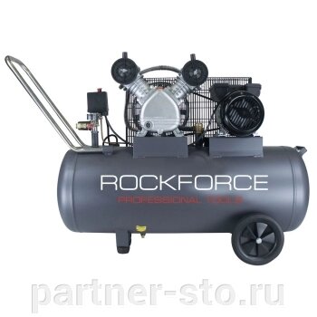 Компрессор RF-265-100V 3-х поршневой масляный с ременным приводом ROCKFORCE /1 от компании Партнёр-СТО - оборудование и инструмент для автосервиса и шиномонтажа. - фото 1