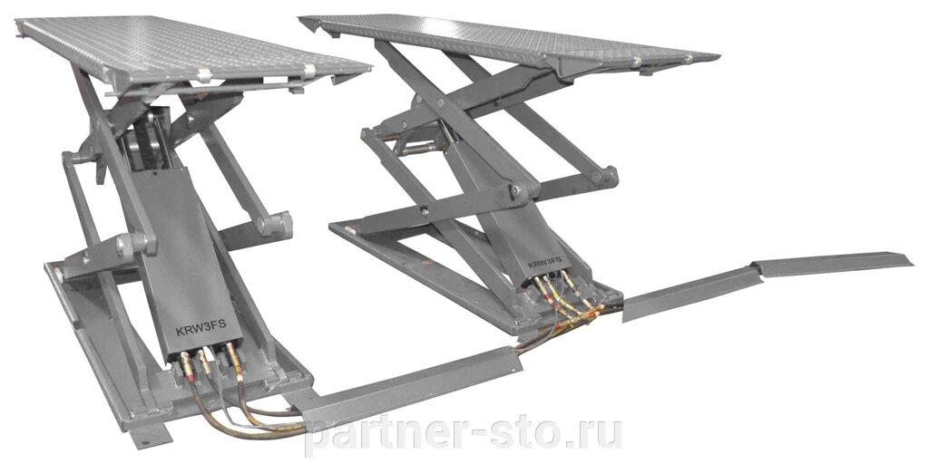 KRW3FS/220 KraftWell Подъемник ножничный короткий г/п 3000 кг. напольный от компании Партнёр-СТО - оборудование и инструмент для автосервиса и шиномонтажа. - фото 1