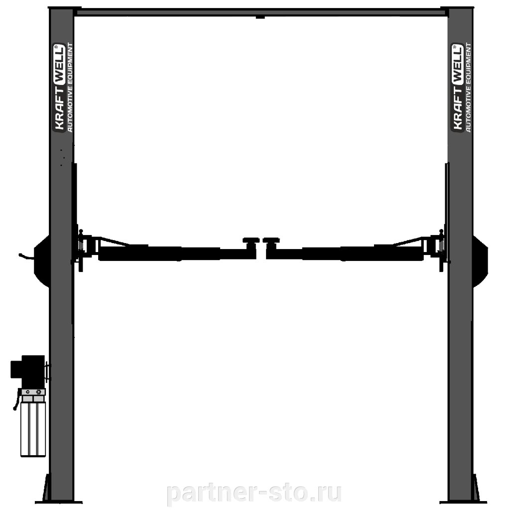 KRW4ELH2 KraftWell Подъемник двухстоечный г/п 4000 кг. электрогидравлический от компании Партнёр-СТО - оборудование и инструмент для автосервиса и шиномонтажа. - фото 1