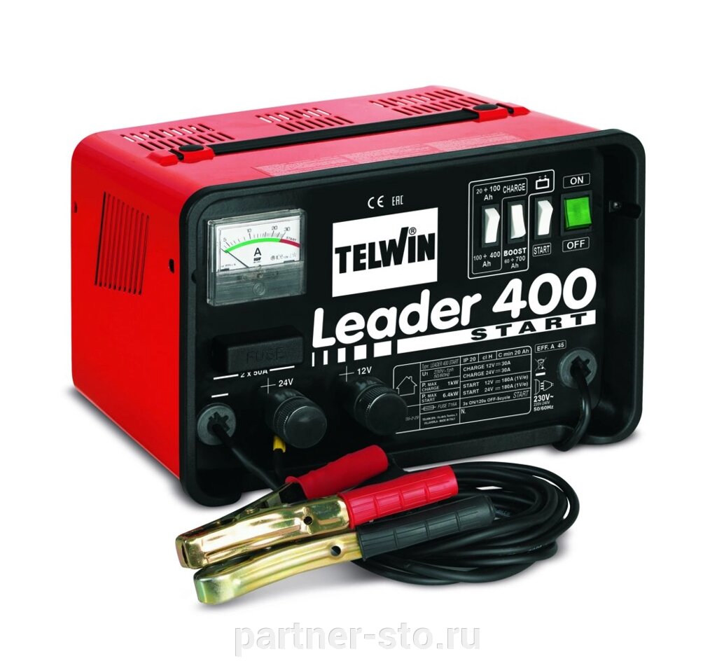 Leader 400 Start 230V 12-24V Telwin Пуско-зарядное устройство универсальное код 807551 от компании Партнёр-СТО - оборудование и инструмент для автосервиса и шиномонтажа. - фото 1