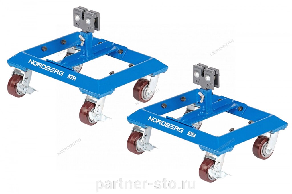 N3S6 NORDBERG Тележка под колесо для перемещения авто (комплект 2 шт.) от компании Партнёр-СТО - оборудование и инструмент для автосервиса и шиномонтажа. - фото 1