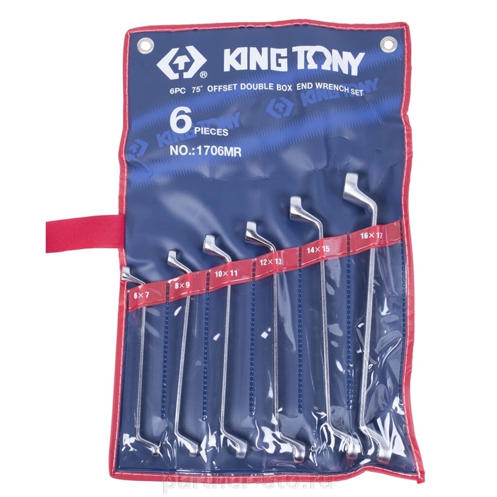 Набор накидных ключей, 6-17 мм, 6 предметов KING TONY 1706MR от компании Партнёр-СТО - оборудование и инструмент для автосервиса и шиномонтажа. - фото 1