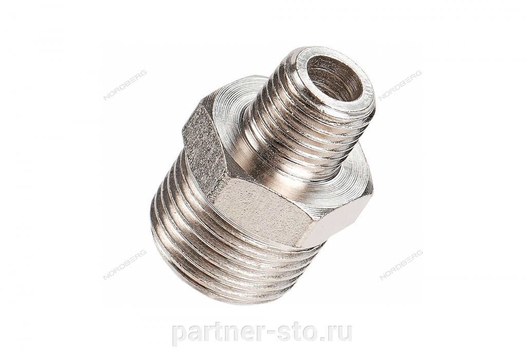 Переходник резьбовой M1/4" - M1/2" NORDBERG NPMM24 от компании Партнёр-СТО - оборудование и инструмент для автосервиса и шиномонтажа. - фото 1