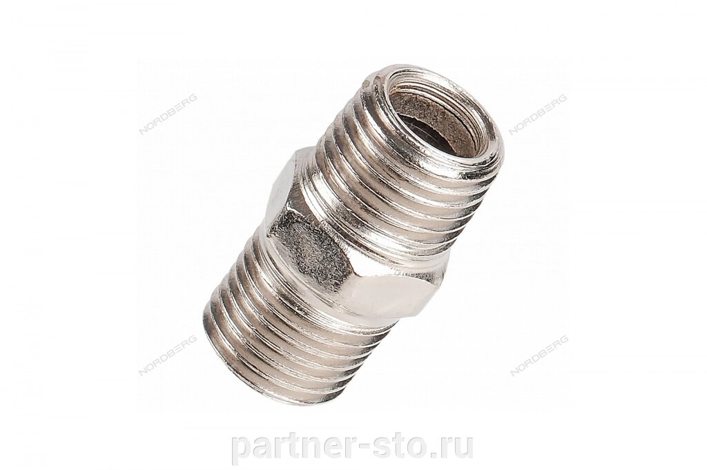 Переходник резьбовой M1/4" - M1/4" NORDBERG NPMM22 от компании Партнёр-СТО - оборудование и инструмент для автосервиса и шиномонтажа. - фото 1