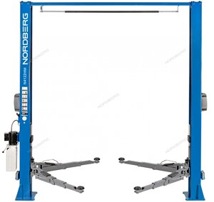 Подъемникдвухстоечный NORDBERG N4122HM-4B 4т. с верхней синхронизацией (синий), снятие со стопоров с одной колонны 380V в Санкт-Петербурге от компании Партнёр-СТО - оборудование и инструмент для автосервиса и шиномонтажа.