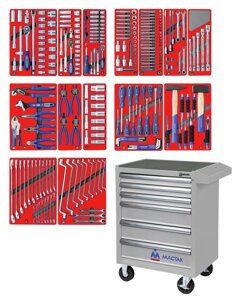 Набор инструментов ЛИДЕР в серой тележке, 270 предметов МАСТАК 52-06270G