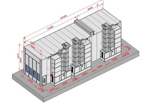 KRW1855-TM KraftWell Покрасочная камера 18 х 5 х 5 м., 75 000 м3/ч