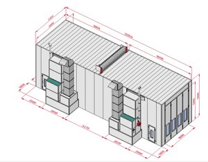 KRW1655-MG KraftWell Покрасочная камера 16 х 5 х 5 м., 88 000 м3/ч