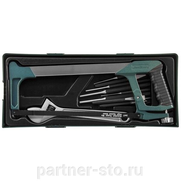 M645114ST (M645114SP) Jonnesway Набор инструмента ножовка, разводной ключ, зубила и выколотки, 14 предметов (ложемент) - Партнёр-СТО - оборудование и инструмент для автосервиса и шиномонтажа.