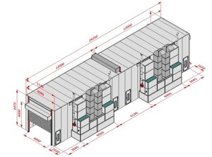 KRW2455-TRMG KraftWell Покрасочная камера 24 х 5 х 4,9 м., 120 000 м3/ч