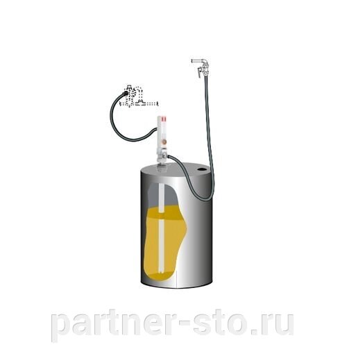 379300 SAMOA Комплект для откачки масла из бочки 205 л с насосом PM2, коэф. сжатия 3:1, монтаж на бочку - Россия
