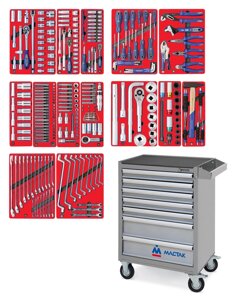 Набор инструментов ПРОФИ в серой тележке, 299 предметов МАСТАК 52-07299G в Санкт-Петербурге от компании Партнёр-СТО - оборудование и инструмент для автосервиса и шиномонтажа.