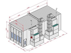 KRW1254-MG KraftWell Покрасочная камера 12 х 5 х 4 м., 60 000 м3/ч