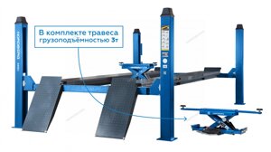 Подъемник 380V 4х стоечный 5т, c ручной траверсой 3т, 380В (Серый) NORDBERG 4450J в Санкт-Петербурге от компании Партнёр-СТО - оборудование и инструмент для автосервиса и шиномонтажа.